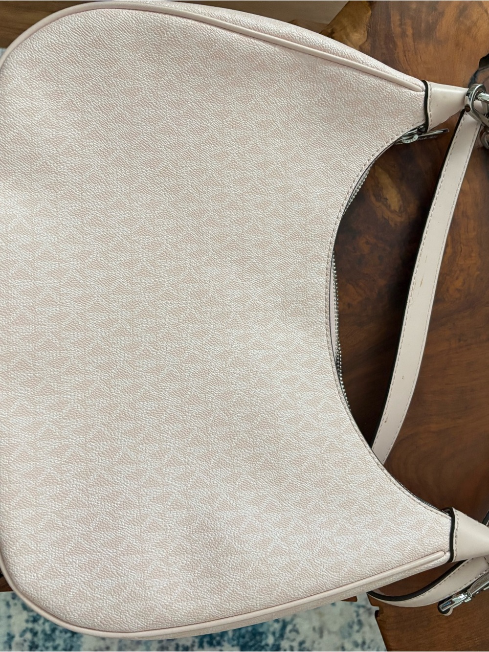 Michael Kors Blush Logo Crescent Shoulder Bag - Picture 6 of 6